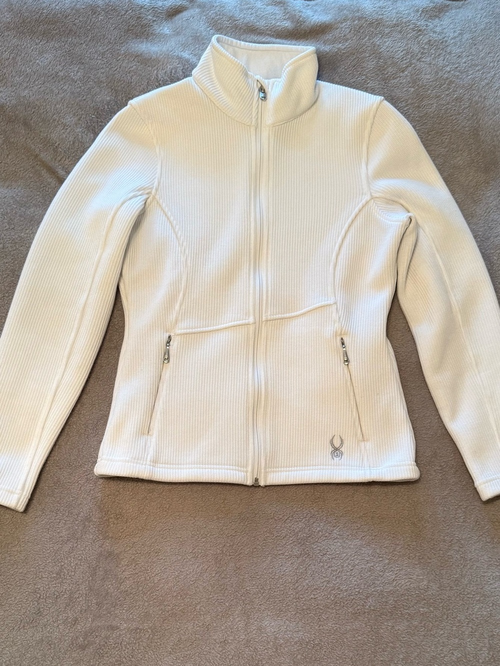 Spyder | Bandita Full-Zip Core Sweater | White Fleece Jacket | Size = S
